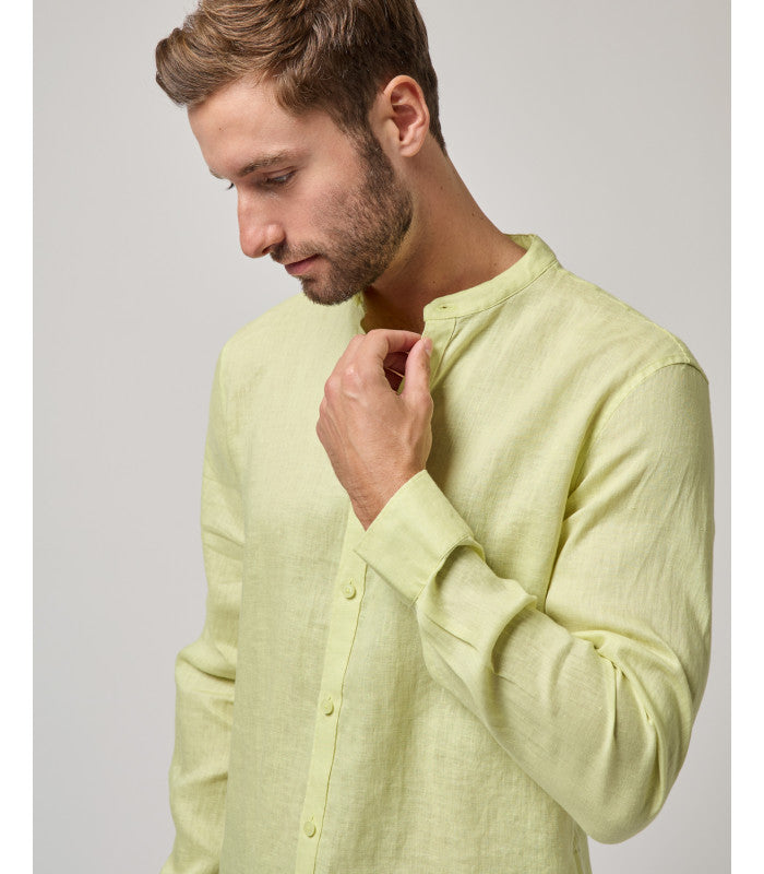 CAMICIA LINO GIANNI LUPO - COLLO COREANA