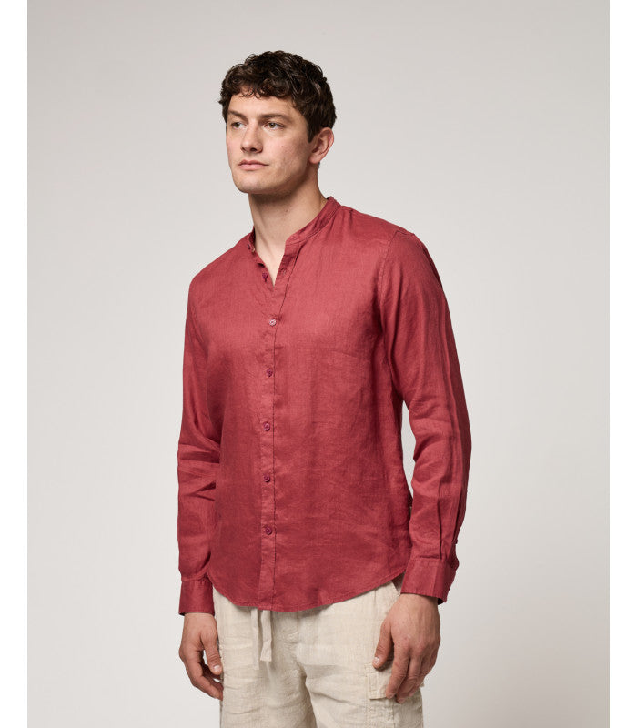 CAMICIA LINO GIANNI LUPO - COLLO COREANA