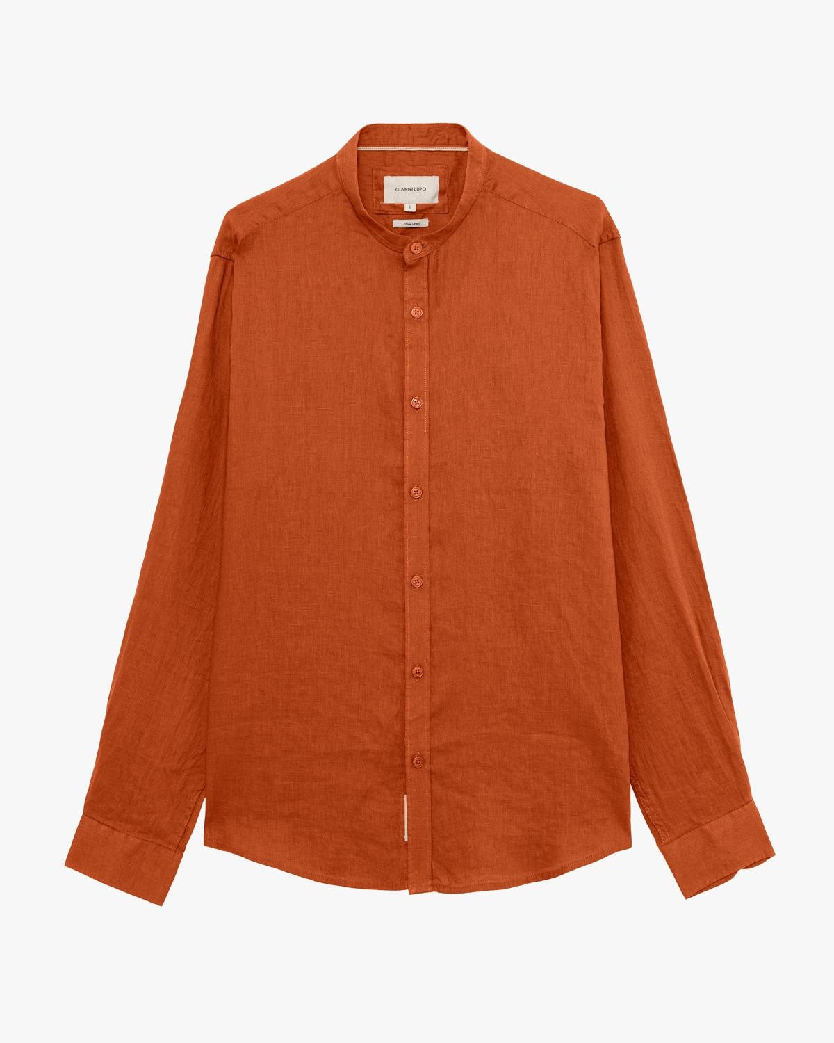 CAMICIA LINO GIANNI LUPO - COLLO COREANA