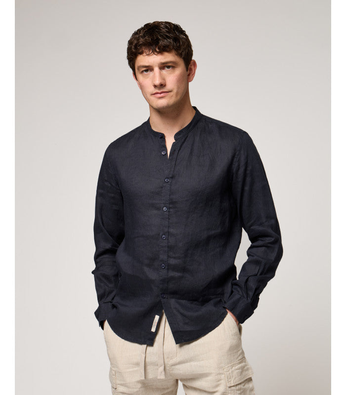 CAMICIA LINO GIANNI LUPO - COLLO COREANA