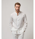 CAMICIA LINO GIANNI LUPO - COLLO COREANA