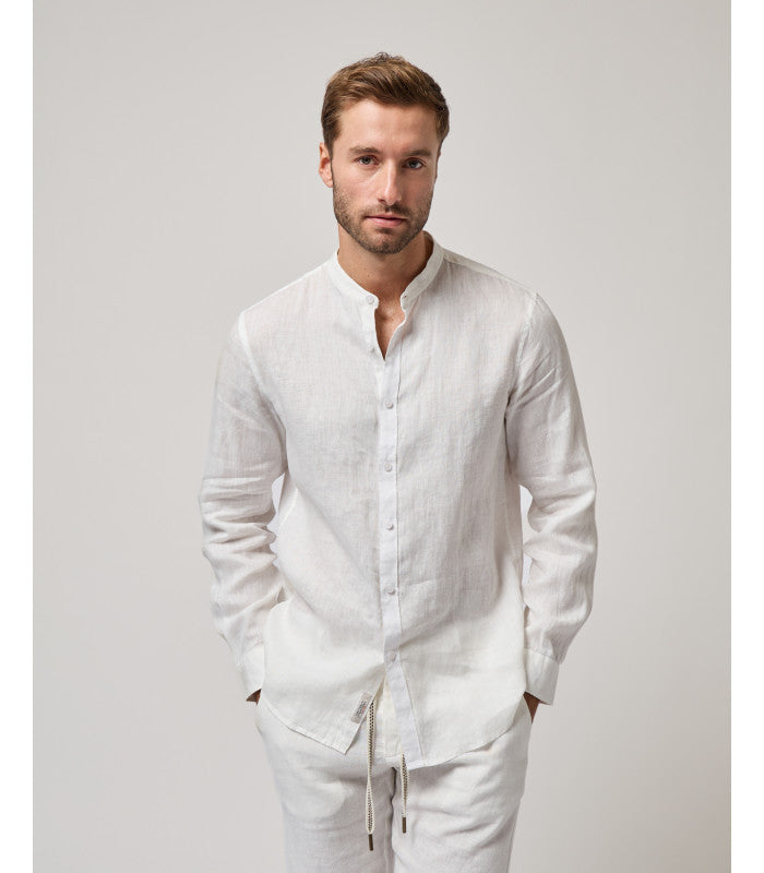CAMICIA LINO GIANNI LUPO - COLLO COREANA