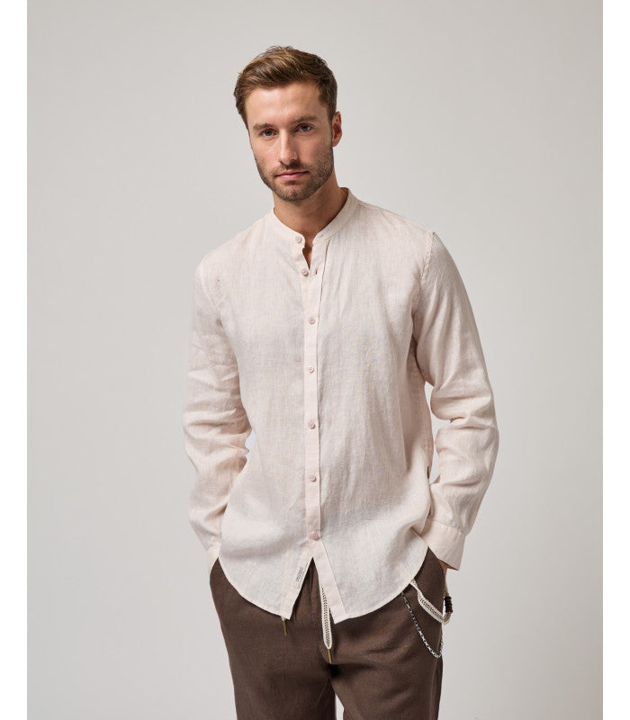 CAMICIA LINO GIANNI LUPO - COLLO COREANA